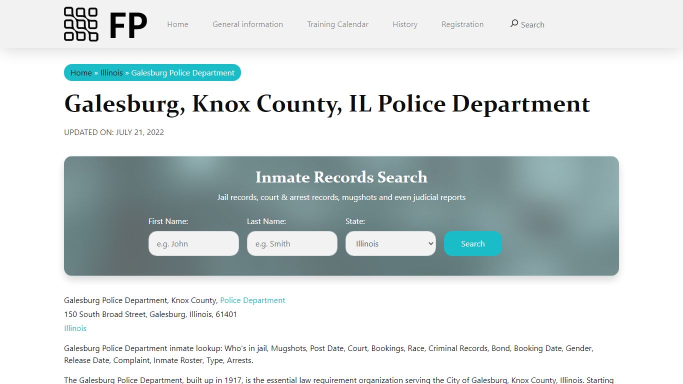 Galesburg, IL Police - City Jail Inmates, Arrests